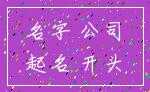 名字 公司_起名 开头