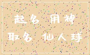 起名 用神_取名 仙人球