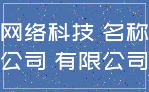 网络科技 名称_公司 有限公司
