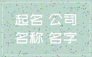 起名 公司_名称 名字
