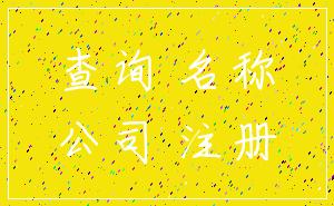 查询 名称_公司 注册