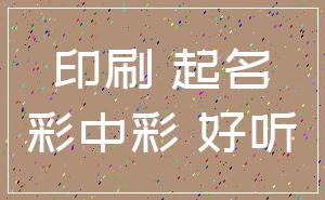 印刷 起名_彩中彩 好听