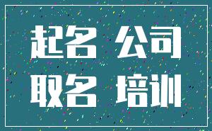 起名 公司_取名 培训