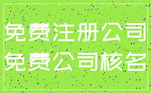 免费注册公司_免费公司核名