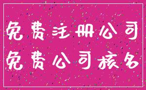 免费注册公司_免费公司核名