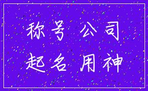 称号 公司_起名 用神
