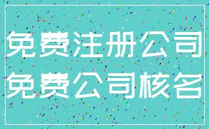 免费注册公司_免费公司核名