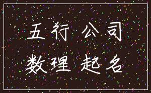 五行 公司_数理 起名