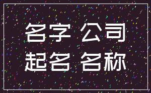 名字 公司_起名 名称
