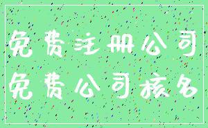 免费注册公司_免费公司核名