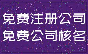 免费注册公司_免费公司核名