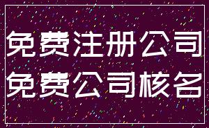 免费注册公司_免费公司核名