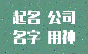 起名 公司_名字 用神