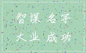 智谋 名字_大业 成功