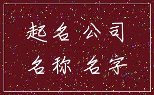 起名 公司_名称 名字