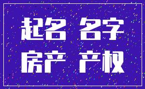 起名 名字_房产 产权
