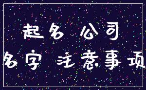 起名 公司_名字 注意事项
