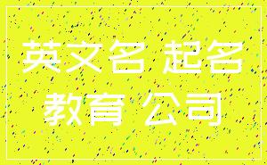 英文名 起名_教育 公司