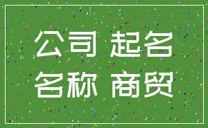 公司 起名_名称 商贸