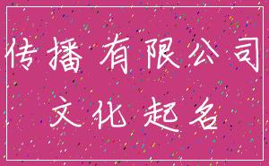 传播 有限公司_文化 起名