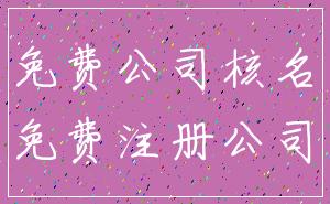 免费公司核名_免费注册公司