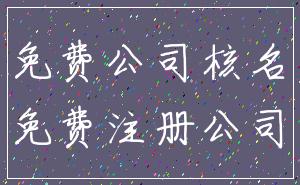 免费公司核名_免费注册公司