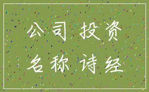 公司 投资_名称 诗经