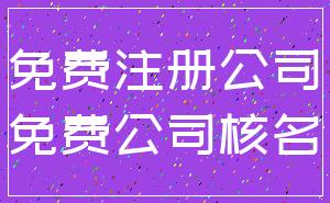 免费注册公司_免费公司核名