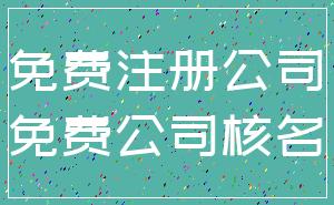 免费注册公司_免费公司核名