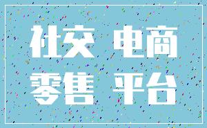 社交 电商_零售 平台