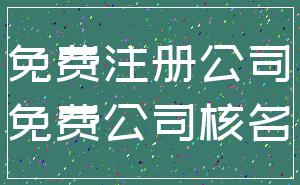 免费注册公司_免费公司核名