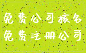 免费公司核名_免费注册公司