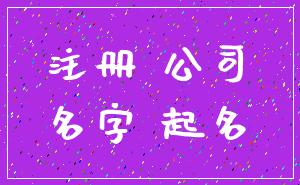 注册 公司_名字 起名