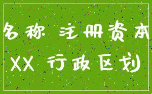 名称 注册资本_XX 行政区划