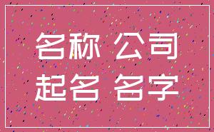 名称 公司_起名 名字