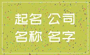 起名 公司_名称 名字