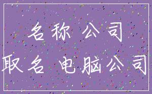 名称 公司_取名 电脑公司