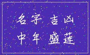 名字 吉凶_中年 盛莲