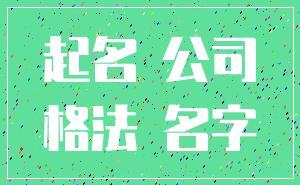 起名 公司_格法 名字