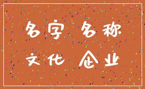 名字 名称_文化 企业