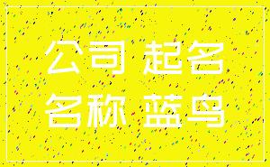 公司 起名_名称 蓝鸟