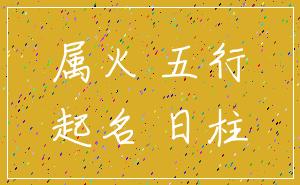 属火 五行_起名 日柱