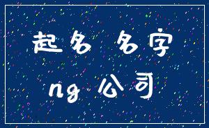 起名 名字_ng 公司