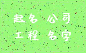 起名 公司_工程 名字
