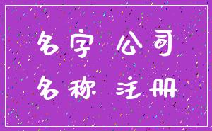 名字 公司_名称 注册