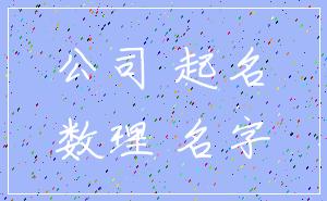 公司 起名_数理 名字