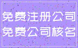免费注册公司_免费公司核名