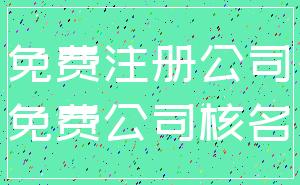 免费注册公司_免费公司核名