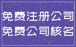 免费注册公司_免费公司核名