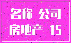 名称 公司_房地产 15